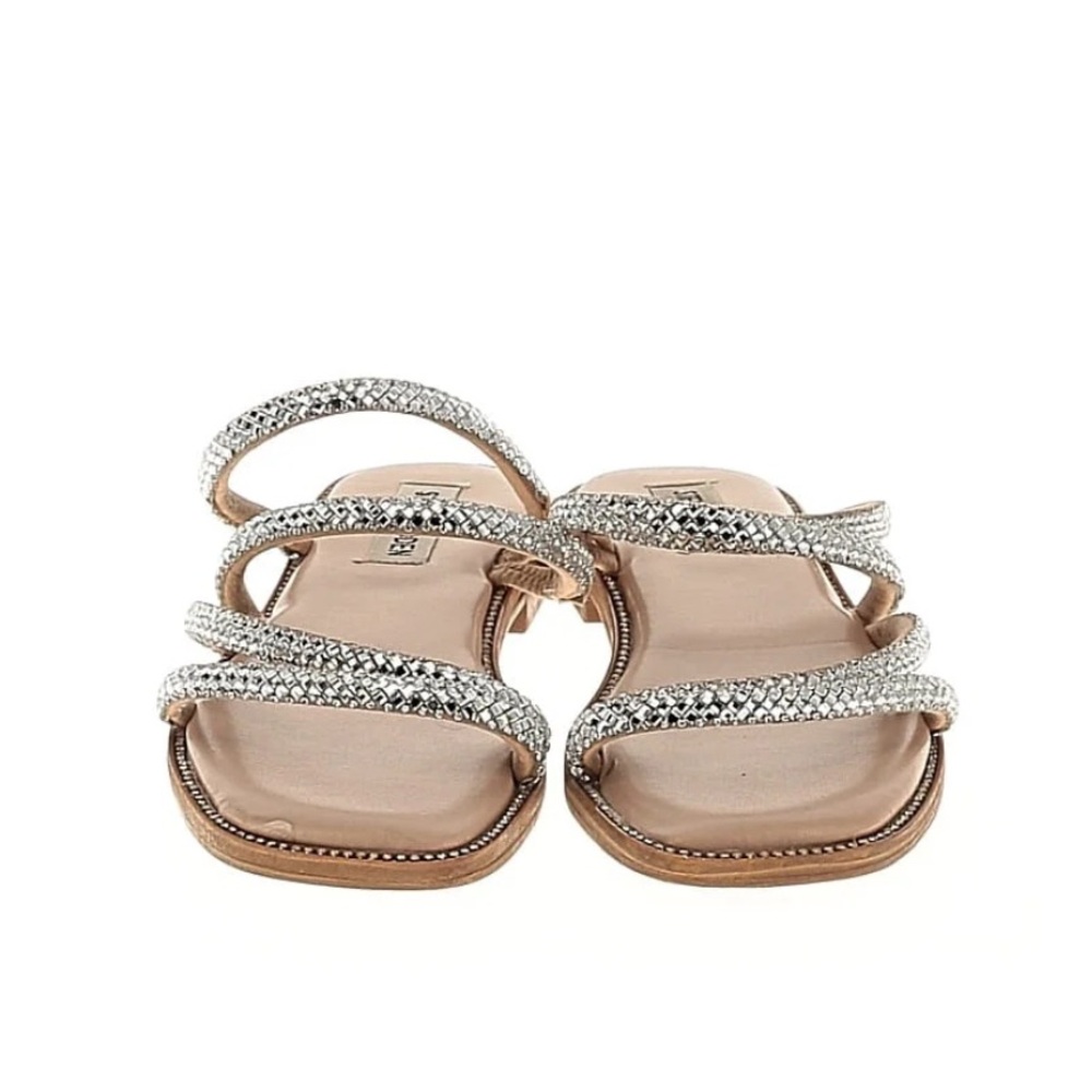 Steve Madden Silver and Tan Rhinestone Sandals